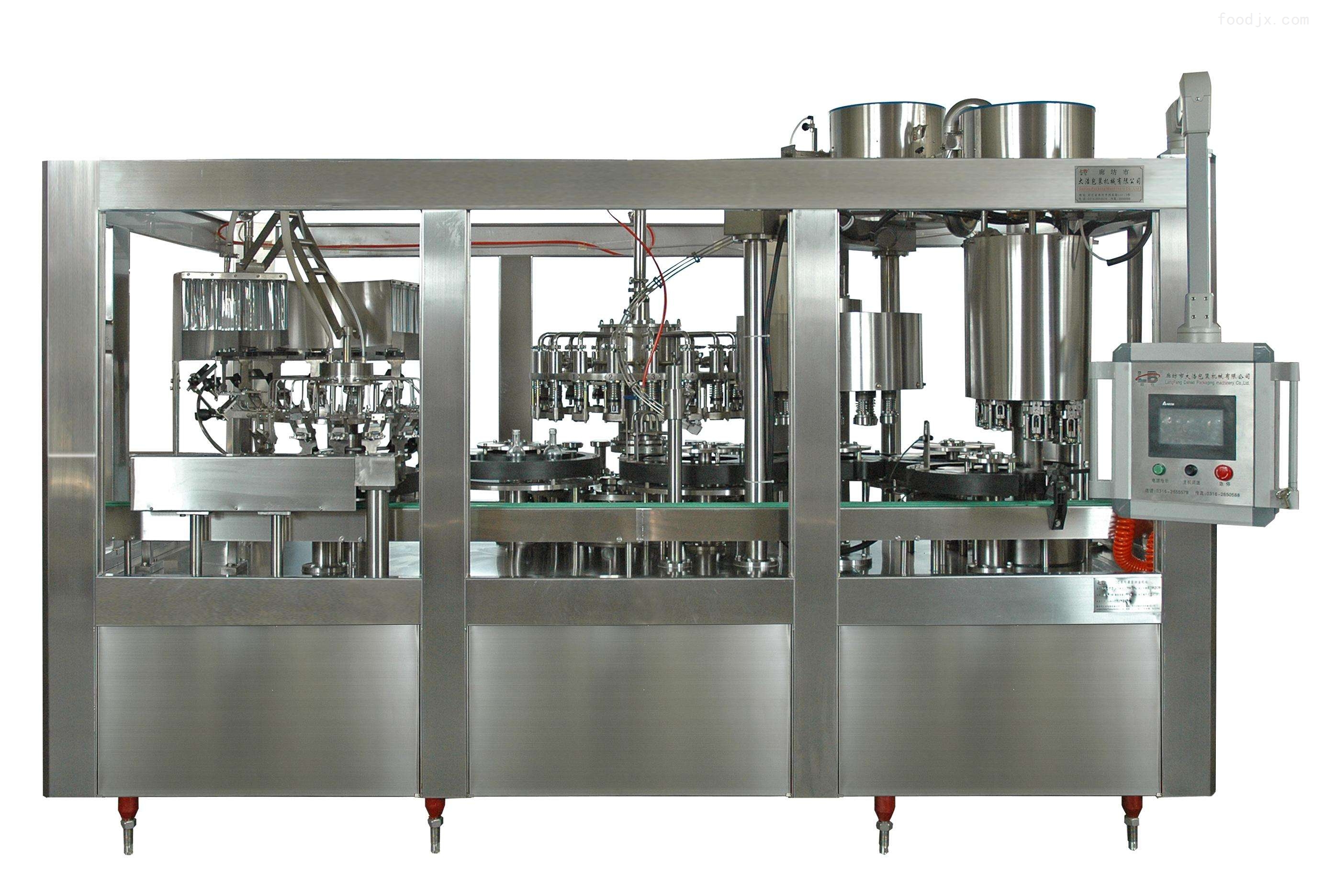 玻璃瓶矿泉水三旋盖灌装生产线